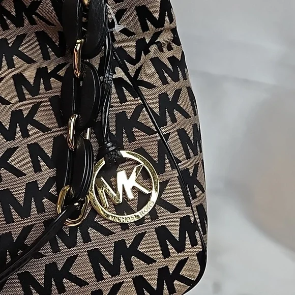 MICHAEL Michael Kors Signature Shoulder Bag Black/Brown NWT - Picture 14 of 14